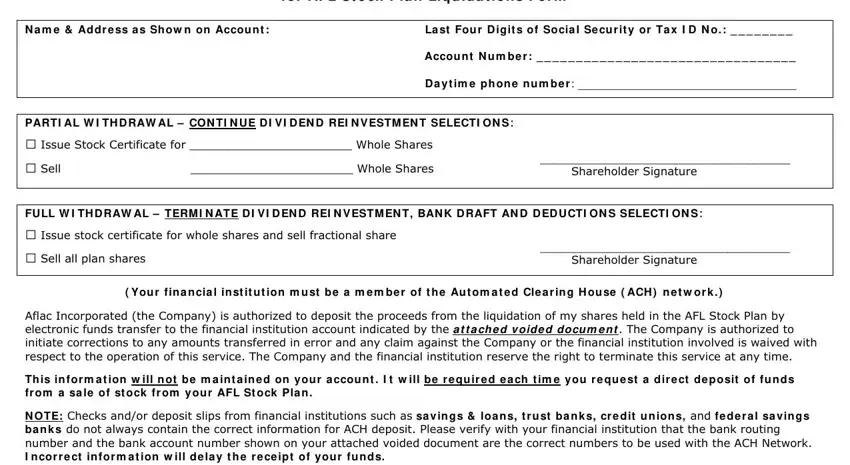 portion of spaces in alfac direct deposit form