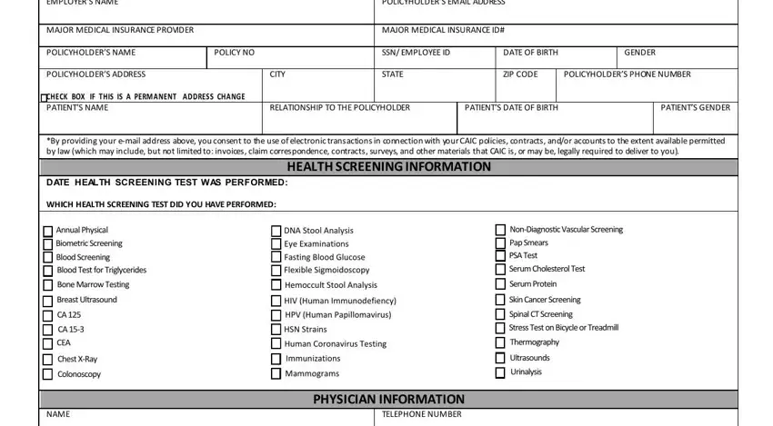 Entering details in aflac wellness forms part 2