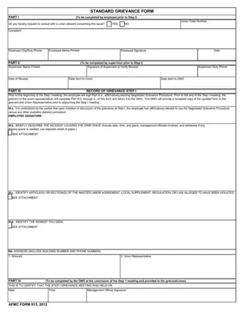 Afmc Form 913 Preview