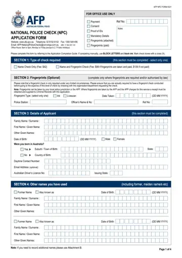 Afp Police Check Form Preview