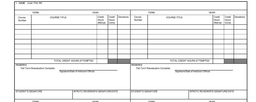 Filling out rotc form 48 stage 3