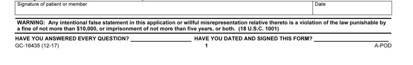 Completing afspa insurance claim form step 3