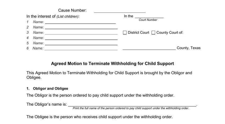 filling in texas child support termination documents part 1