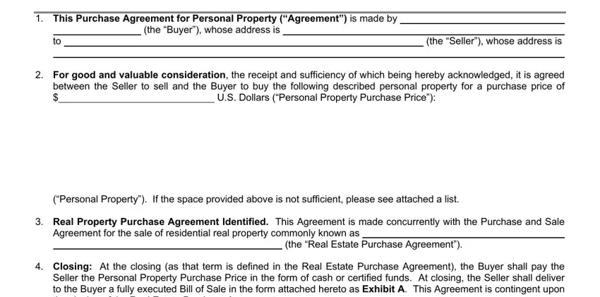 agreement to sell personal property pdf form blanks to complete