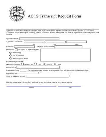 Agts Transcript Request Form Preview
