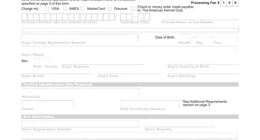 foreign dog registration form akc spaces to fill in