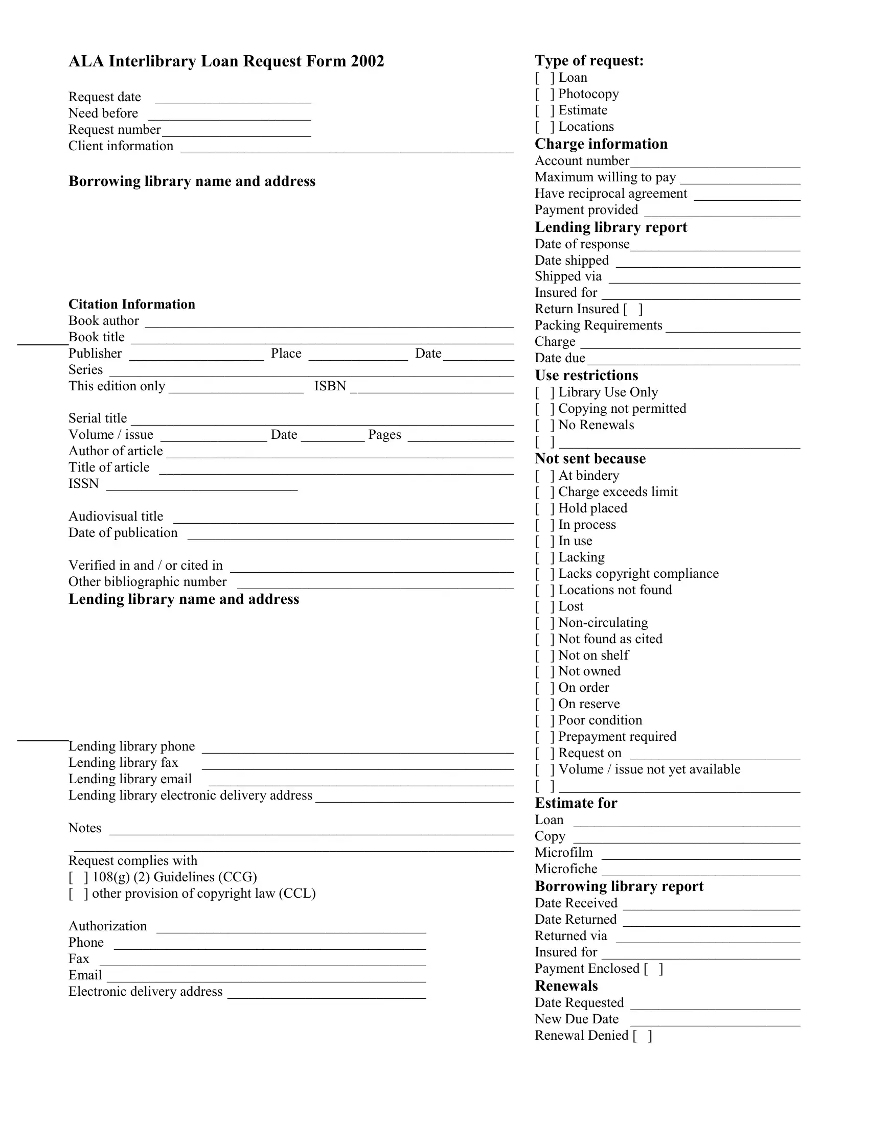 Ala Loan Request Form Preview