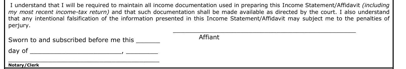 Form CS-41 example filled out, affiant and Sworn to and subscribed before me
