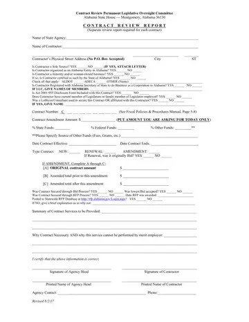 Alabama Contract Review Form Preview