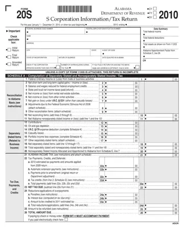 Alabama Form 20S Preview