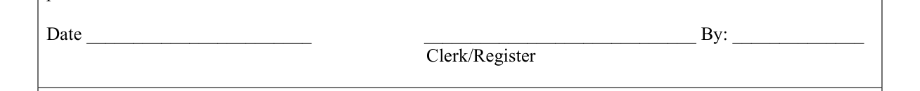Form C-34 example filled out, date and By: Clerk/Register