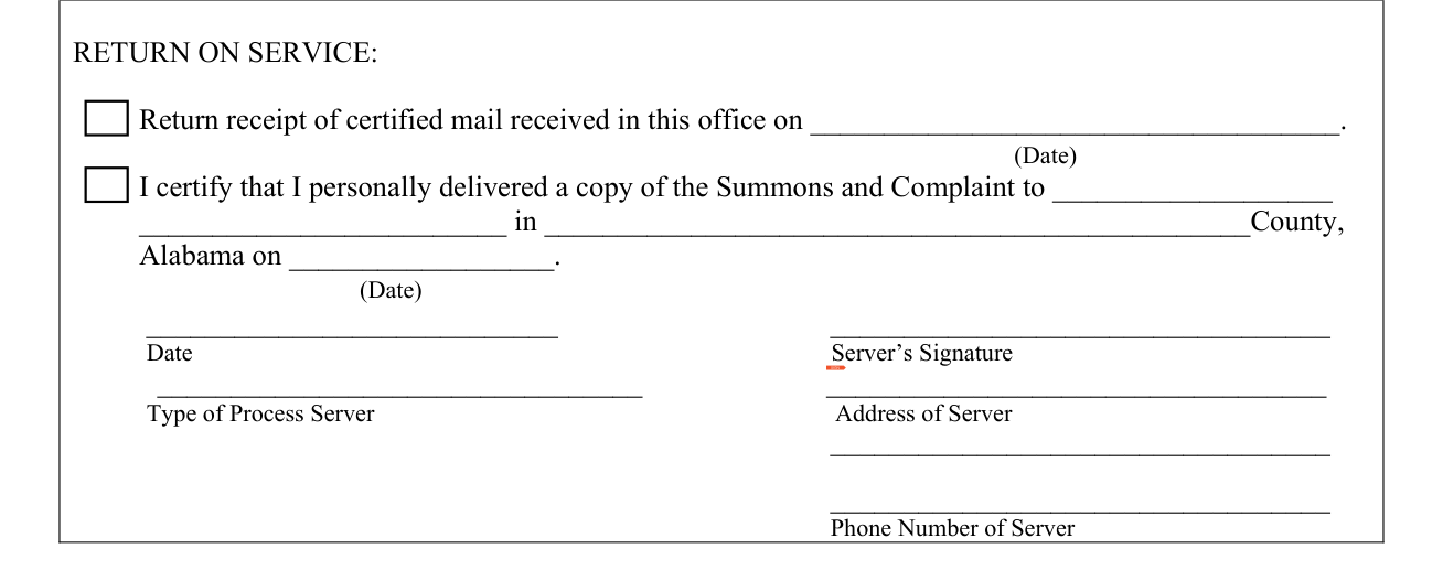 Form C-34 example filled out, rETURN ON SERVICE