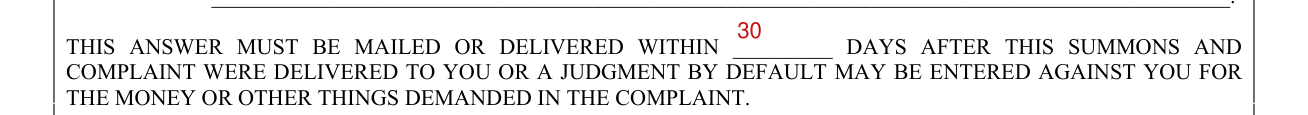 Form C-34 example filled out, tHIS ANSWER MUST BE MAILED OR DELIVERED WITHIN