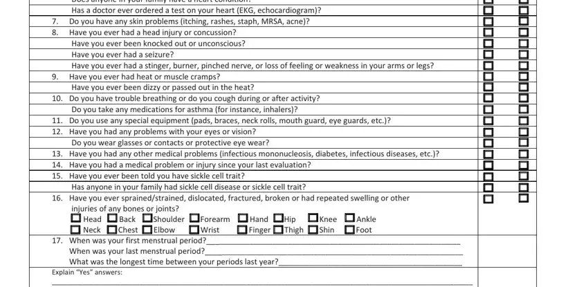 alabama sports physical form 2021 Do you have any skin problems, injuries of any bones or joints, Head Back Shoulder Forearm Hand, and Explain “Yes” answers:      fields to fill