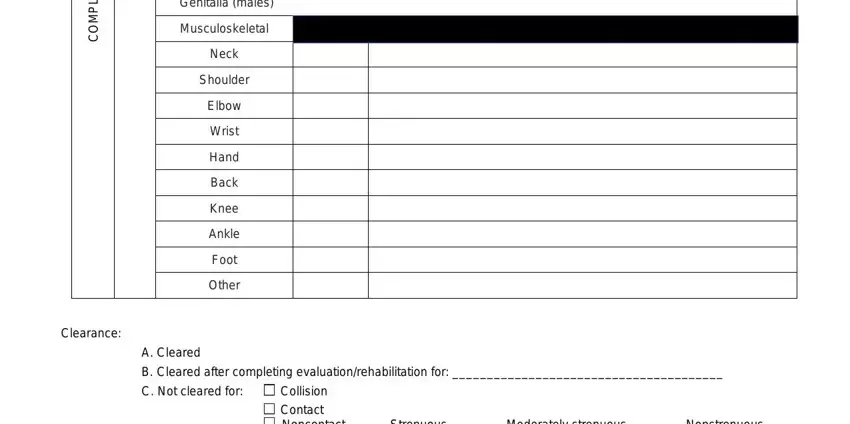 Filling in alabama sports physical form 2021 step 5