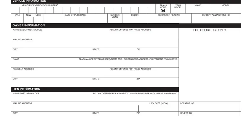 filling out alabama mvt title step 1