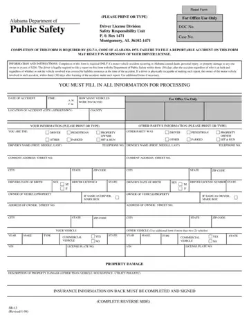 Alabama Public Safety Form Preview