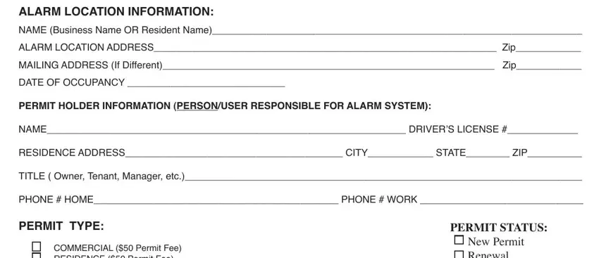 part 1 to filling in alarm permit application online