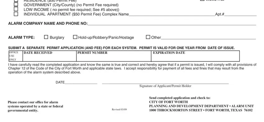 part 2 to filling out fort worth alarm permit renewal