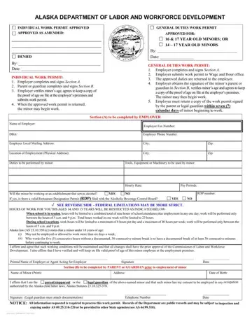 Alaska Work Permit Form Preview