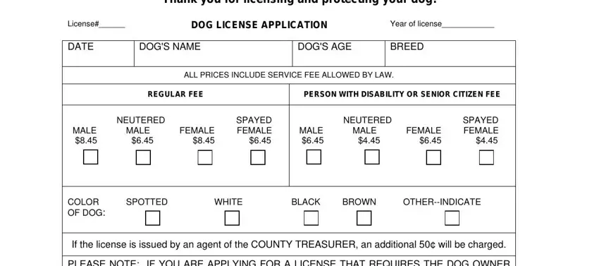 allegheny treasurer dog license empty spaces to fill out