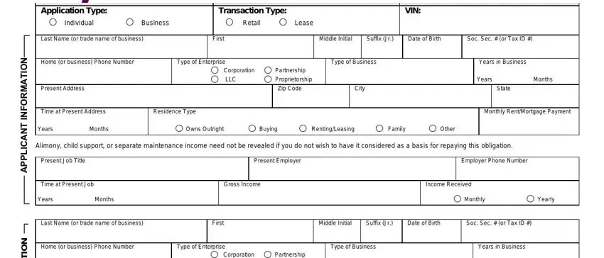 ally credit application download fields to fill out