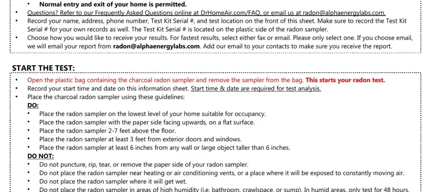 Filling in alpha energy labs test results part 3