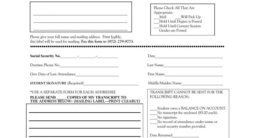 filling in amberton university forms stage 1