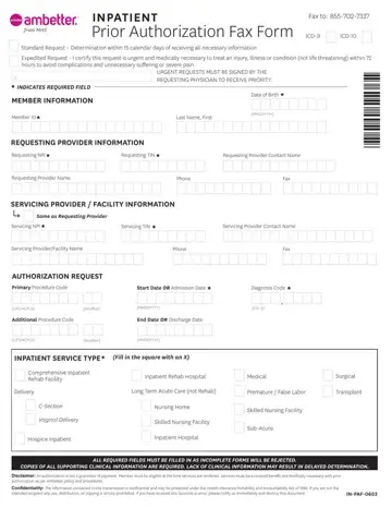 Ambetter Inpatient Prior Authorization Form Preview