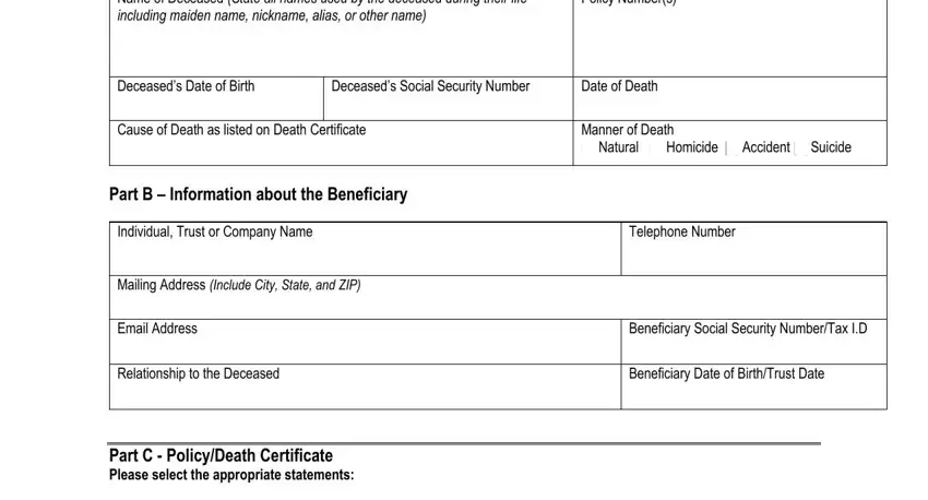 stage 1 to filling in americo insurance claims