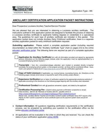 Ancillary Application Form Preview