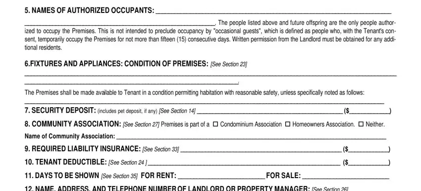 stage 2 to entering details in residential lease