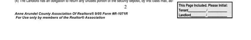 residential lease If any security deposit is paid by, Anne Arundel County Association Of, and This Page Included Please Initial blanks to fill