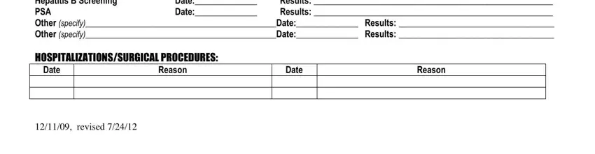 Completing physical exam form stage 3