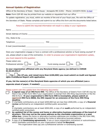 Annual Update Of Registration Maryland Form Preview