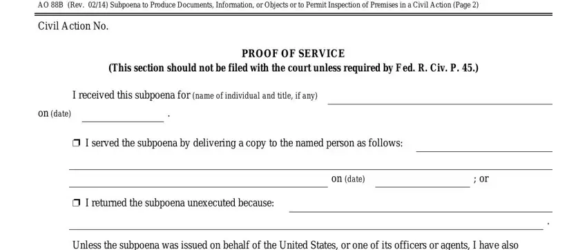 Completing rule 45 subpoena form stage 4