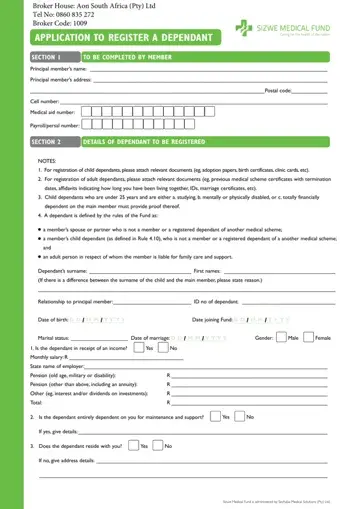 Aon Tsc Registration Form Preview