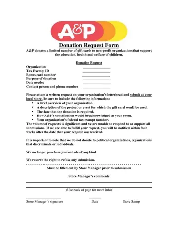 Ap Charitable Donation Request Form Preview