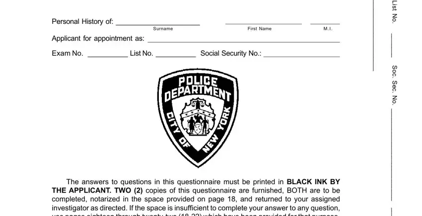 part 1 to filling in  nypd forms cas 5a printable