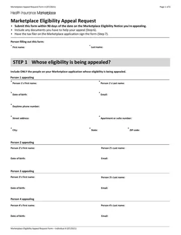 Appeal Request Form Preview