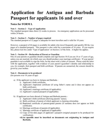 Application Antigua Passport Form Preview
