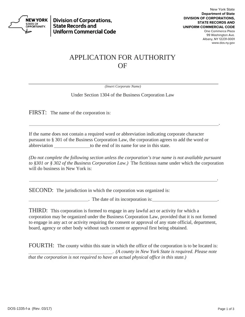 Application Authority first page preview