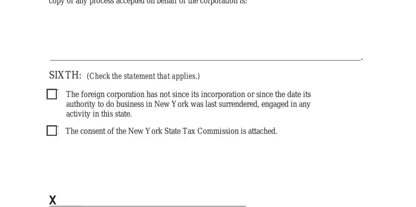 Filling out new york form application authority stage 3