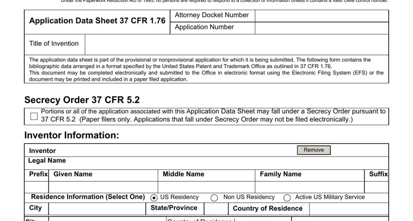 step 1 to filling out us patent office application form 37 cfr 1 76