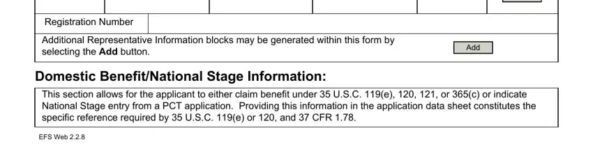 Filling out uspto web based application data sheet instructions part 5