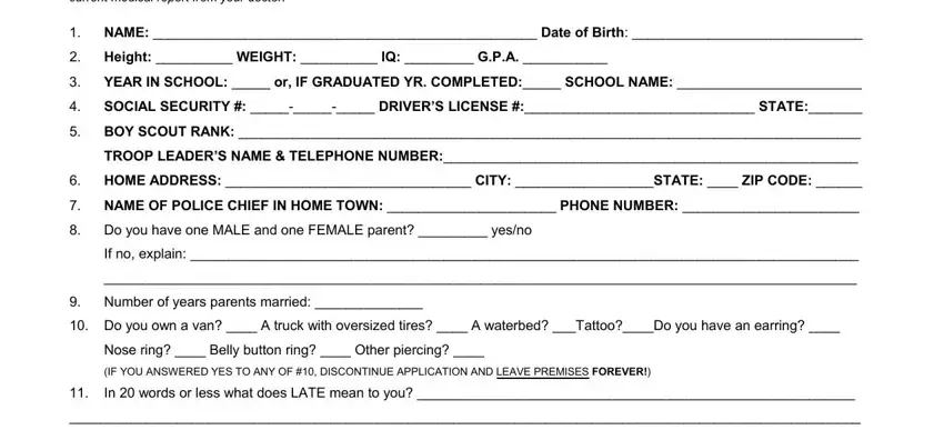 completing application for permission to date my daughter stage 1