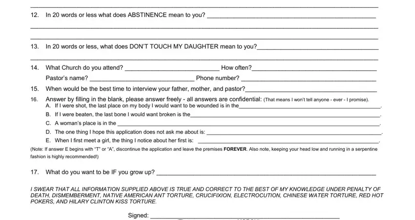 Application To Date My Son Printable