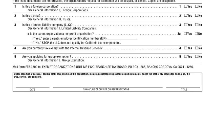 exemption shared responsibility General Questions Part I, Is this a foreign corporation, See General Information F Foreign, Is this a trust, Yes, See General Information H Trusts, Is this a limited liability, Yes, See General Information I Limited, a Is the parent organization a, Yes, If Yes enter parents employer, Are you currently taxexempt with, Yes, and Are you applying for group blanks to fill