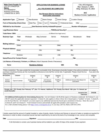 Application For Business License Form Preview