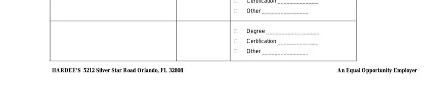 stage 3 to entering details in hardees member application form